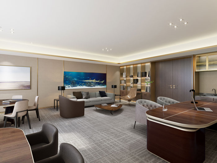 杭州食品公司總經(jīng)理辦公室裝修設(shè)計效果圖