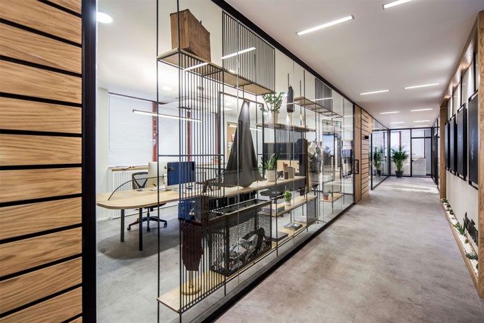 時裝公司辦公室過道裝修設計效果圖