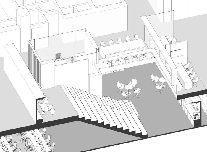 10000平方集團辦公室設(shè)計剖切圖