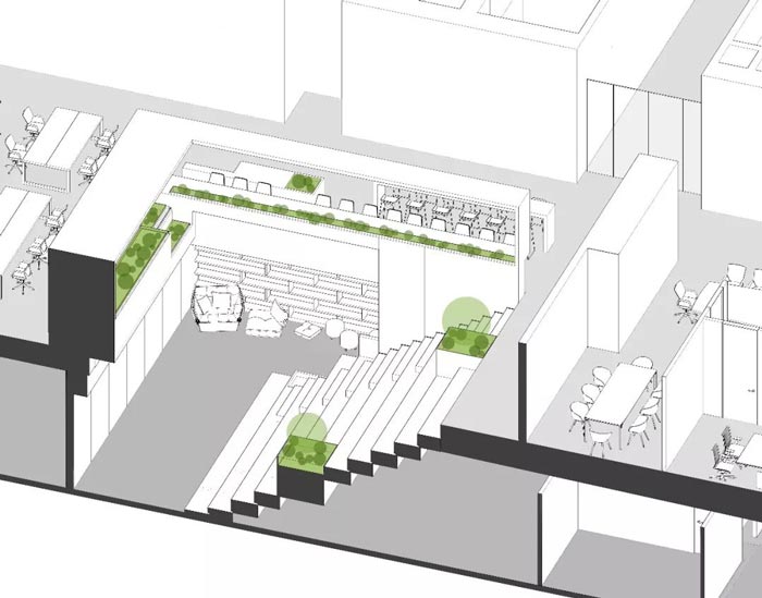 10000平方集團辦公室設(shè)計剖切圖