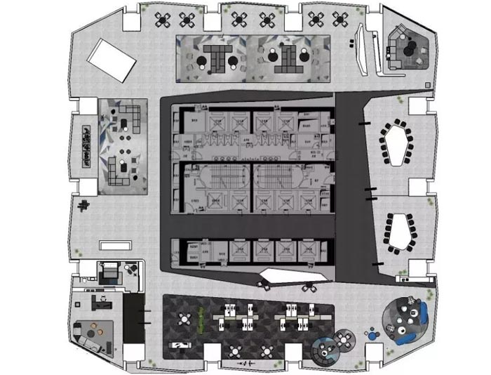 3000平方辦公樓設計平面圖