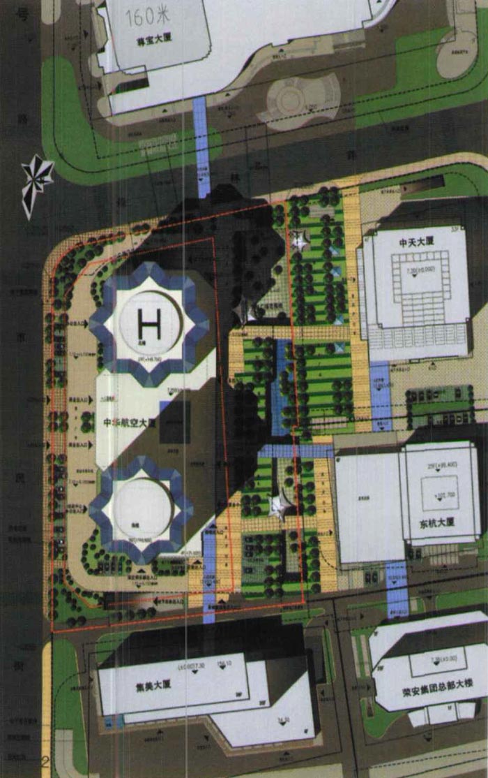 杭州中華航空大廈寫字樓設計平面圖